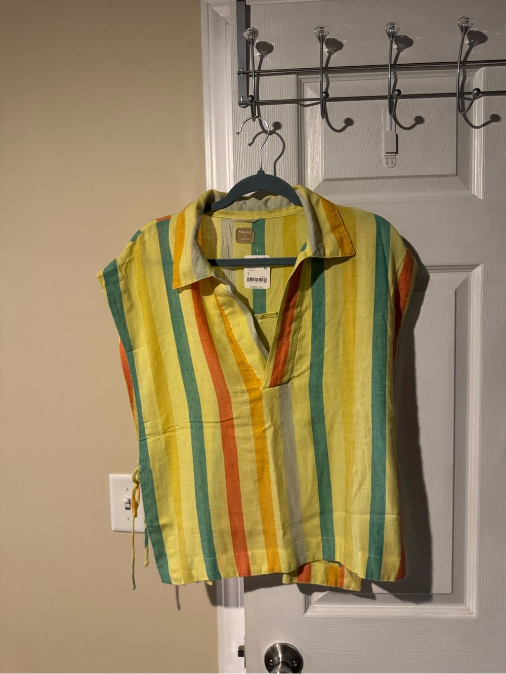 Free people Striped V-Neck Women’s SET- Yellow Multi